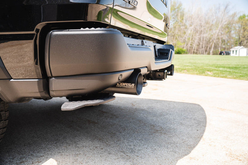 CORSA Performance Corsa 25-26 RAM 1500 RHO Crew Cab 3.0L Turbo Catback exhaust with dual rear exit and 5-inch black Pro Series tip.