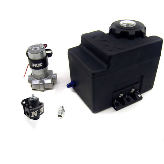 Nitrous Express fuel pump system with adjustable low pressure fuel enrichment, designed for safe standalone performance.
