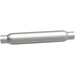 MagnaFlow muffler with 3.5-inch diameter and 18-inch length, featuring dual 2.25-inch inlet and outlet pipes for vehicle exhaust systems.