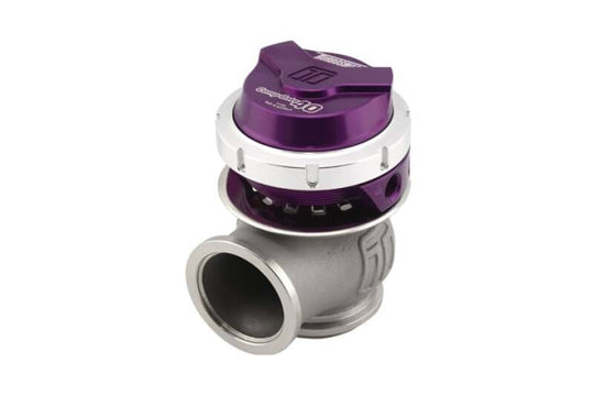 Turbosmart WG40 Gen V Compgate 40mm purple wastegate with 14 PSI setting, featuring a compact design and metal components.