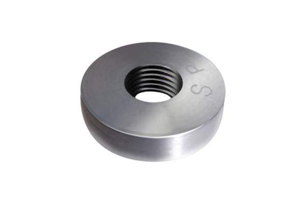 Snow Performance aluminum nozzle mounting bung for water methanol nozzles, designed for precise installation in automotive systems.