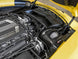 aFe Momentum carbon fiber cold air intake system installed in a 2015-2016 Chevrolet Corvette Z06 V8-6.2L engine bay