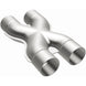 MagnaFlow Smooth Trans X 2.5/2.5 stainless steel X pipe for exhaust systems, showing the polished metal surface and pipe connections.