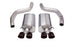 Black CORSA Performance axle-back exhaust for Chevrolet Corvette C6 Z06 2006-2013 with 7.0L V8 engine, shown installed on vehicle.