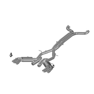 MBRP catback exhaust system for 2016+ Chevy Camaro SS 6.2L with dual 3-inch pipes and quad T409 stainless steel tips.