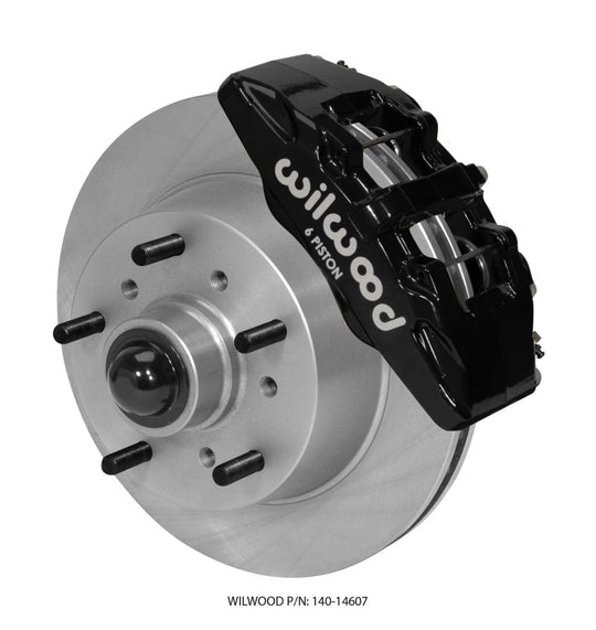 Wilwood Dynapro 6 front big brake kit with black calipers and 11.75-inch rotors for Ford F100 1957-1967 pickup truck.