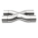 MagnaFlow Smooth Trans X 3/3 X 14 stainless steel X pipe with polished finish, designed for automotive exhaust systems.