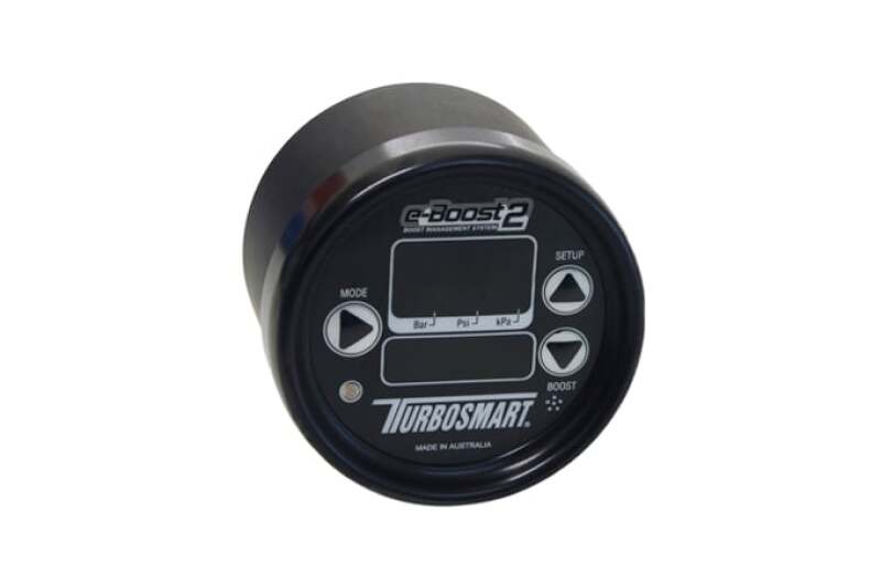 Turbosmart eB2 HP 60psi boost controller with 60mm black finish and 4-port solenoid for precise turbo boost management
