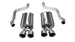 Black CORSA Performance axle-back exhaust for Chevrolet Camaro SS 2017-2024 with 6.2L V8 engine, featuring dual tips and polished finish.