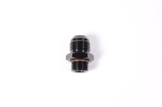 Radium Engineering 6AN to 8AN male fitting for fuel and oil lines, showing metallic fitting with threaded ends.