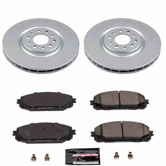 PowerStop front Z23 coated brake kit for Jeep Cherokee 2016-2023, includes brake rotors and pads for improved stopping power.