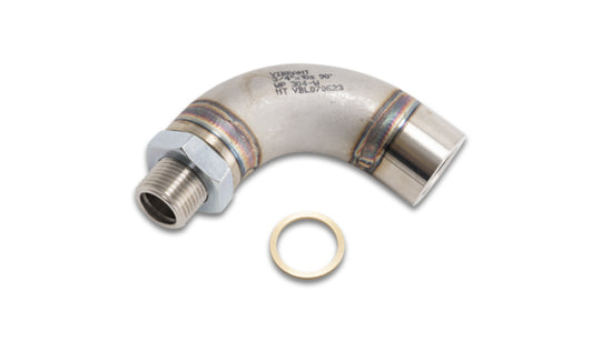 Vibrant Thread-On J-Style Sensor Bung Adapter fitting for automotive sensors, made of durable metal with a vibrant finish.