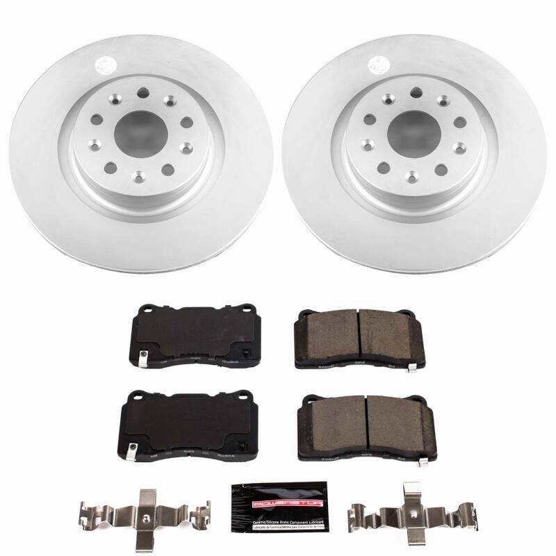 PowerStop Z23 coated brake kit for 2016-2017 Cadillac CT6 front brakes, performance D&S brake upgrade with rotors and pads