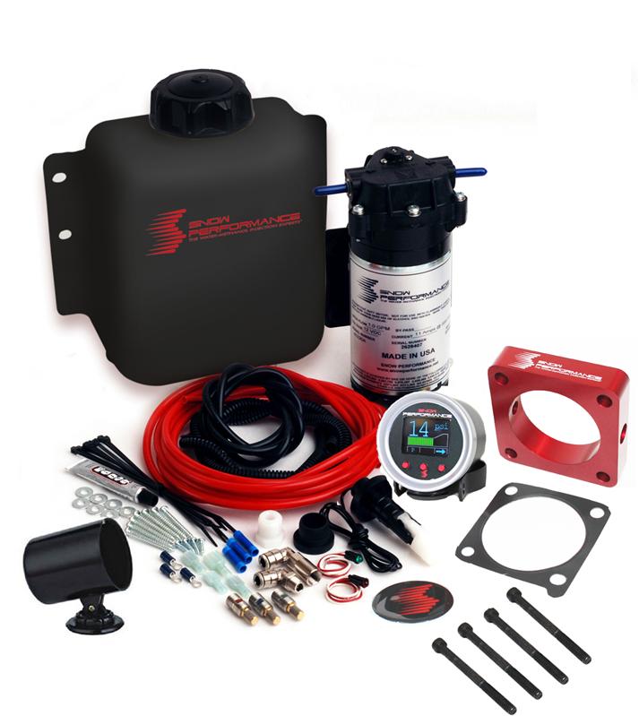 Snow Performance Stage 2 Boost Cooler Water Meth Kit for 2016-2017 Camaro with SS braided line and 4AN fittings.