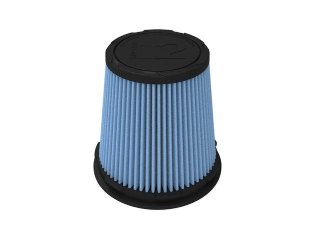 aFe Momentum Intake Replacement Air Filter with D2 Dura-Dry Media, drop-in style, in black with visible filter media and frame.