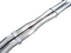 AWE Tuning Cadillac CT5-V Blackwing catback exhaust with chrome silver tips, showcasing sleek, polished metal and dual exhaust outlets.