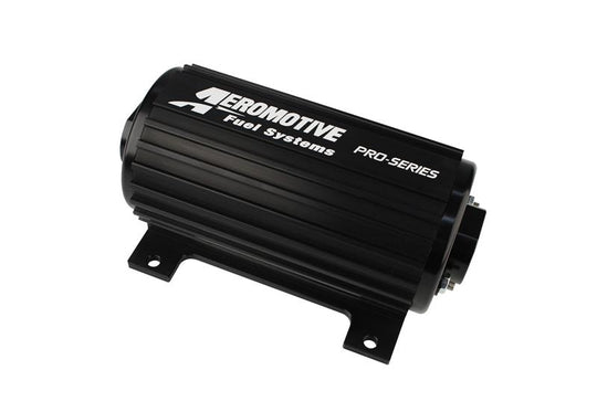 Aeromotive Pro-Series fuel pump for EFI or carbureted engines, high-performance automotive fuel pump with durable metal housing.
