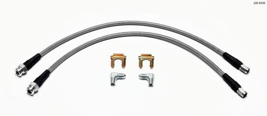 Wilwood brake line kit for 1999.5-2003 Volkswagen Golf IV, flexible brake lines with fittings, automotive brake system upgrade.