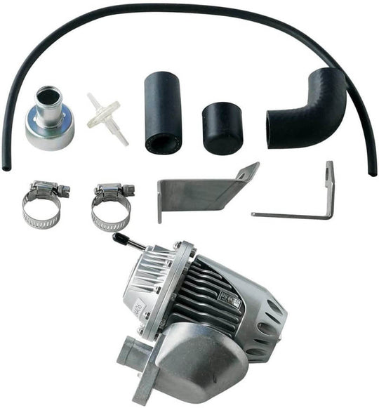 HKS SSQV4 blow-off valve kit for 1993-1996 Mazda RX-7 Turbo, showing the silver BOV and installation components.