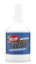 Red Line 5W30 motor oil quart bottle with red and black label, showcasing the product for vehicle engine lubrication.