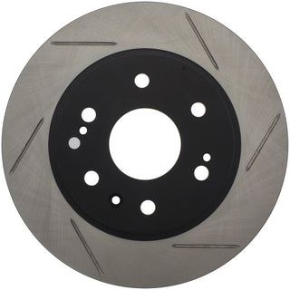 StopTech Power Slot front right brake rotor for 2007 Chevrolet Tahoe, slotted disc brake rotor with ventilated design