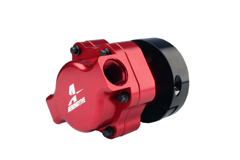 Aeromotive billet hex drive fuel pump with metal body and wiring, designed for high-performance fuel delivery systems.
