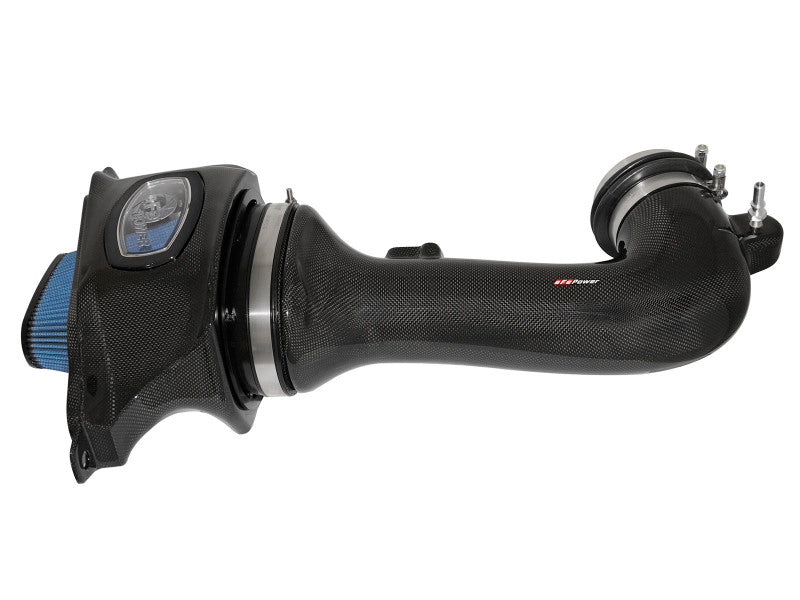aFe Momentum carbon fiber cold air intake system installed in 2015-2016 Chevrolet Corvette Z06 V8-6.2L engine