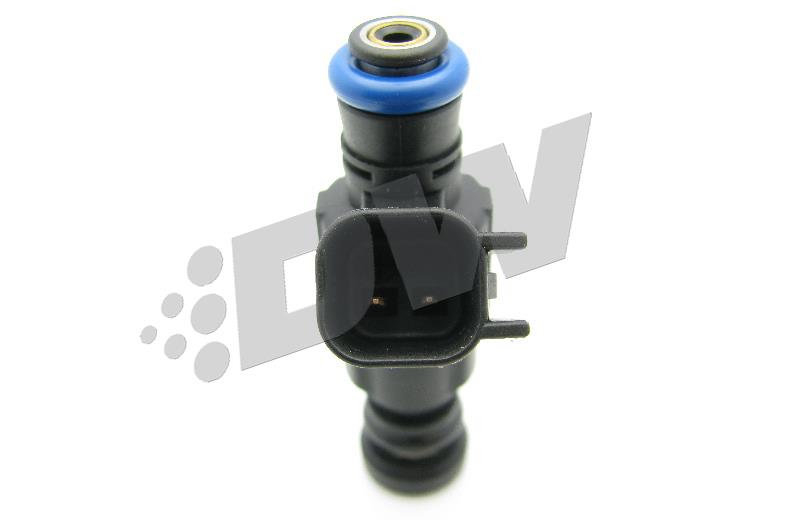 DeatschWerks 42lb fuel injector set for LS2, 5.7L, and 6.1L HEMI V8 engines, showing eight high-performance injectors.
