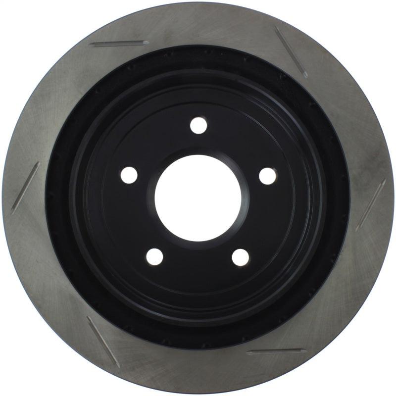 StopTech Power Slot right rear brake rotor for 1997-2003 C5 Corvette, slotted performance brake rotor for enhanced braking.