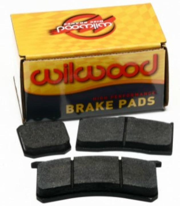 Wilwood BP-10 Dynapro low profile performance brake pad set for high-performance vehicles, shown with metal backing and friction surface.