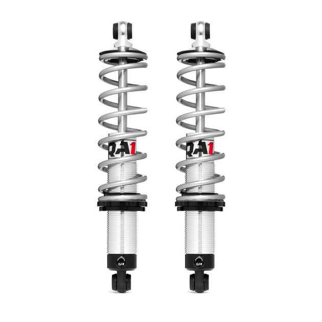 QA1 Proma Star Series 10-inch adjustable silver shock spring kit for shocks and struts, featuring high-performance coil springs.