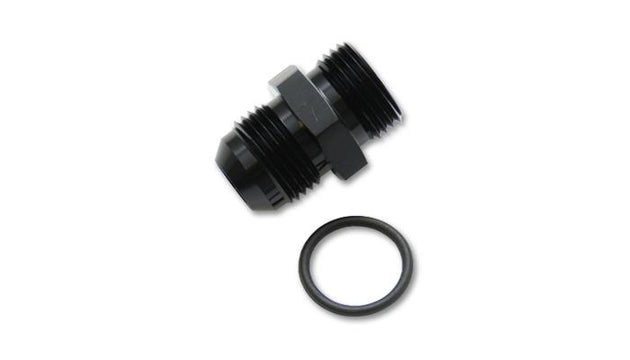 Vibrant -10AN flare to AN straight thread adapter fitting with O-ring, 9/16-18 size, for high-performance fluid connections.