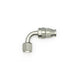 DeatschWerks 8AN female swivel 90-degree hose end fitting with PTFE and olive insert for high-performance fuel or oil lines.