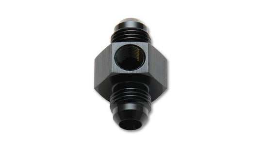 Vibrant -6AN male union adapter fitting with 1/8-inch NPT port, metal construction, designed for high-performance fluid connections.