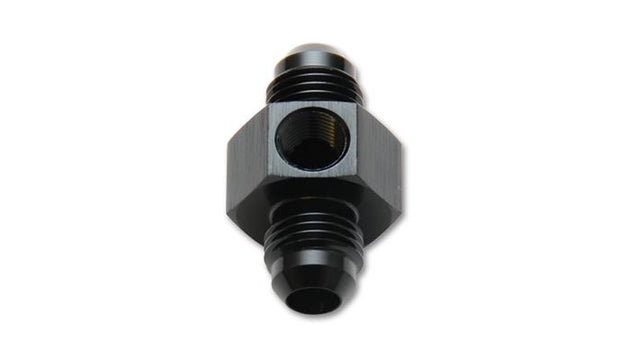 Vibrant -6AN male union adapter fitting with 1/8-inch NPT port, metal construction, designed for high-performance fluid connections.