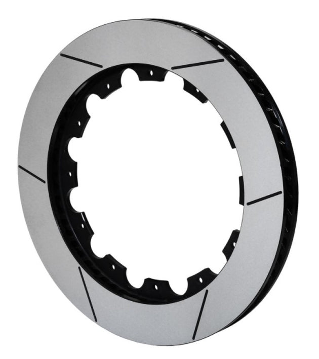 Wilwood GT60 16-inch black 2-piece brake rotor with 12 on 10.75-inch bolt pattern, showing smooth black finish and vented design.