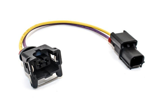 DeatschWerks fuel injector connectors for Honda PnP injectors, wired Jetronic/EVI/Minitimer to 12+ model, close-up view