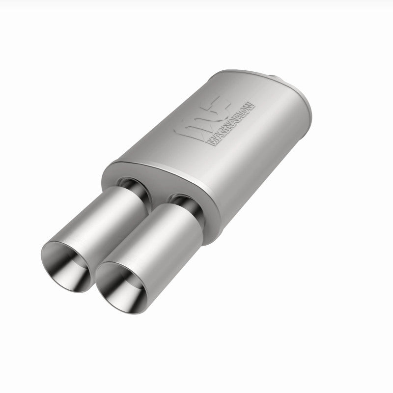MagnaFlow muffler with chrome tip, stainless steel, 14x5x8 inches, suitable for automotive exhaust systems.