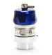 Blue Turbosmart BOV Vee Port Pro blow off valve with visible blue anodized finish and compact design for turbocharged engines.