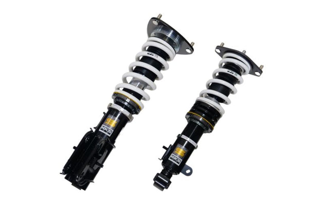 HKS Hipermax S VBH coilovers with full camber kit and F pillow, adjustable suspension for enhanced vehicle performance.