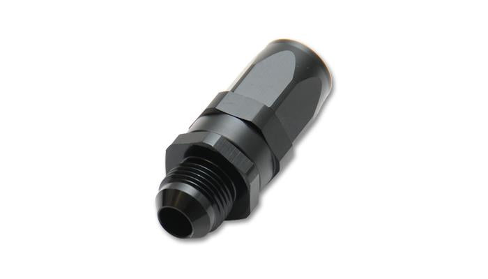 Vibrant Male -8AN Flare Straight Hose End Fitting showing metal fitting with threaded end and smooth flare design.