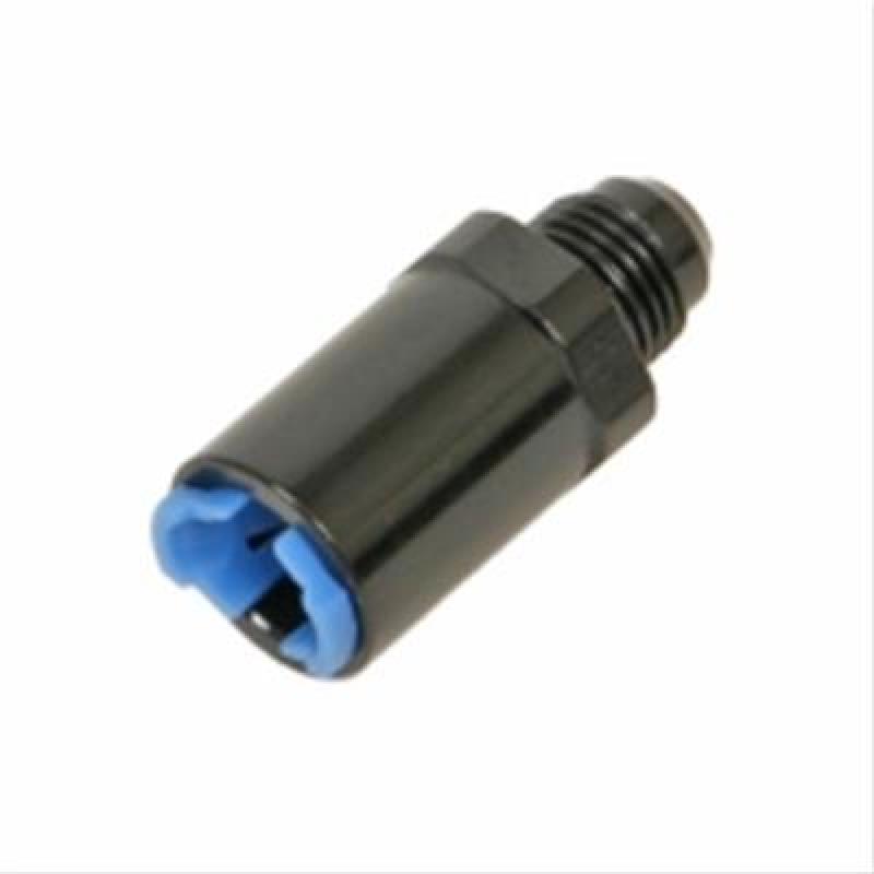 Fragola -8AN x 3/8 F.1 black fitting, lightweight aluminum, automotive or racing application, detailed close-up image