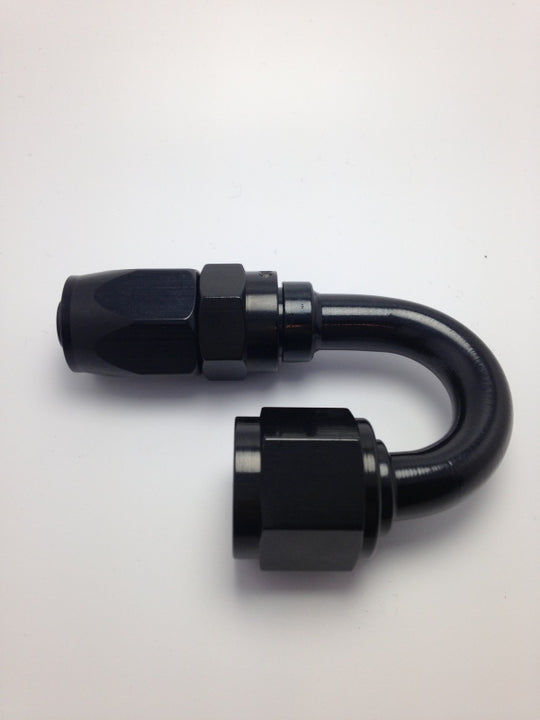 Fragola -6AN 180-degree Pro-Flow hose end fitting in black, high-performance automotive fluid connection component.