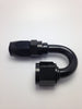 Fragola -6AN 180-degree Pro-Flow hose end fitting in black, high-performance automotive fluid connection component.