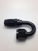 Fragola -8AN 180 Degree Pro-Flow hose end fitting in black, showcasing the durable metal construction and 180-degree bend design.