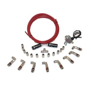 Snow Performance water meth nozzles holder with 1/8in NPT to 1/4in quick-connect, low profile straight nozzle mount.