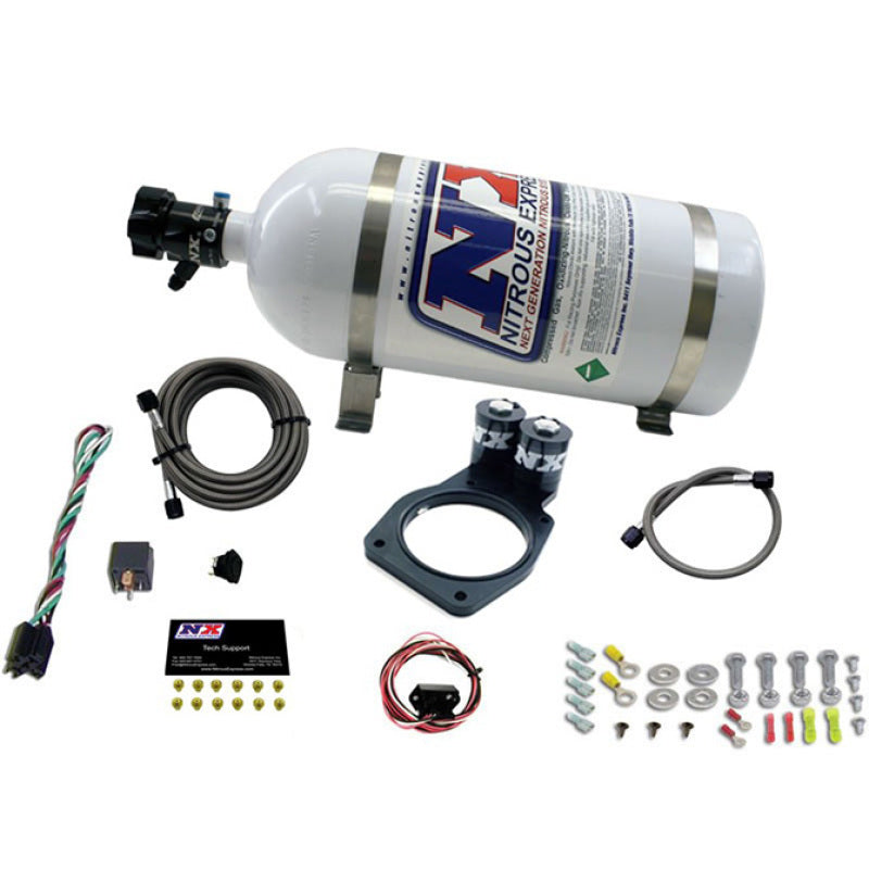 Chevrolet Camaro Nitrous Express nitrous plate kit with 10lb bottle, 10-15 HP boost, for high-performance street and racing cars.