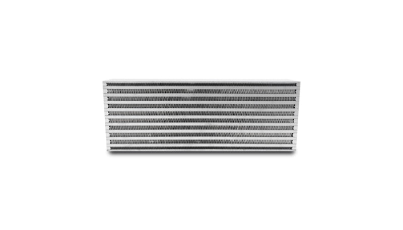 Vibrant air-to-air intercooler core with 18x6.5x3.25 inch size, featuring vibrant fin design and aluminum construction.