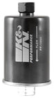 K&N Engineering cellulose media fuel filter with 2.125-inch diameter and 4.281-inch length for vehicle fuel systems.