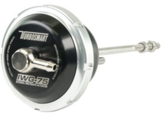 Turbosmart IWG75 universal M6 140mm rod black internal wastegate actuator for turbochargers and boost control.